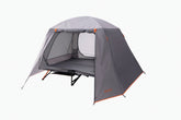 Queen Easy Up Stretcher Tent, Powder Coated Steel Frame, Ultra-fine Mesh, 2 Large Vestibules, Internal pockets, Mesh Storage Shelf, Ripsop Waterproof Fly, Heavy Duty Carry Bag with Handles (200x144x150cm)